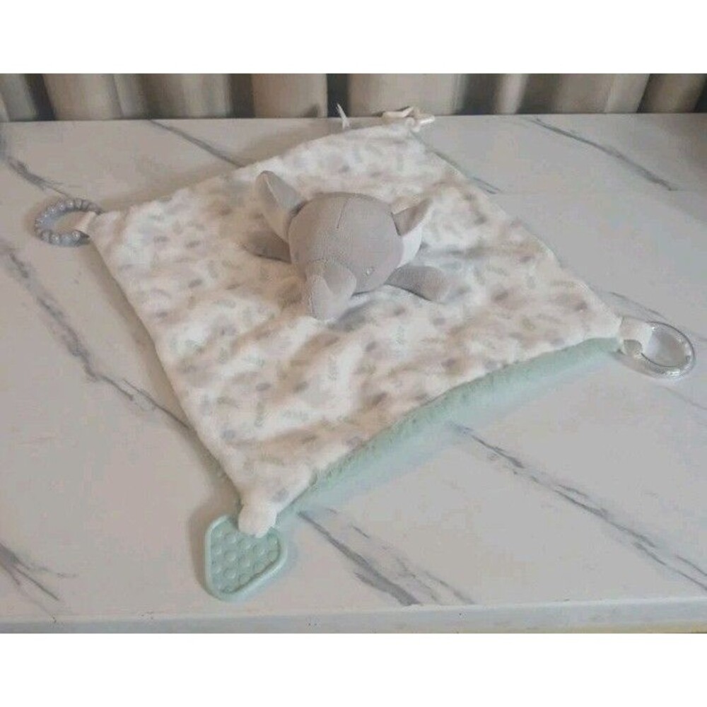 Dream Gro Plush Elephant Activity Blankie Lovey Security Blanket Teether Rattle